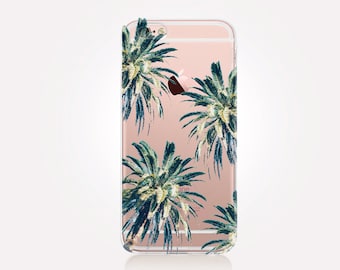 Transparent Palm Tree Phone Case - Transparent Case - Clear Case - Transparent iPhone 7 - Clear iPhone 7 Plus - Gel Case - TPU - iPhone SE