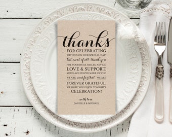 Wedding Thank You Printable Template, Printable Thank you, Thank You Card Template, Wedding Printable, PDF Instant Download #BPB133_14