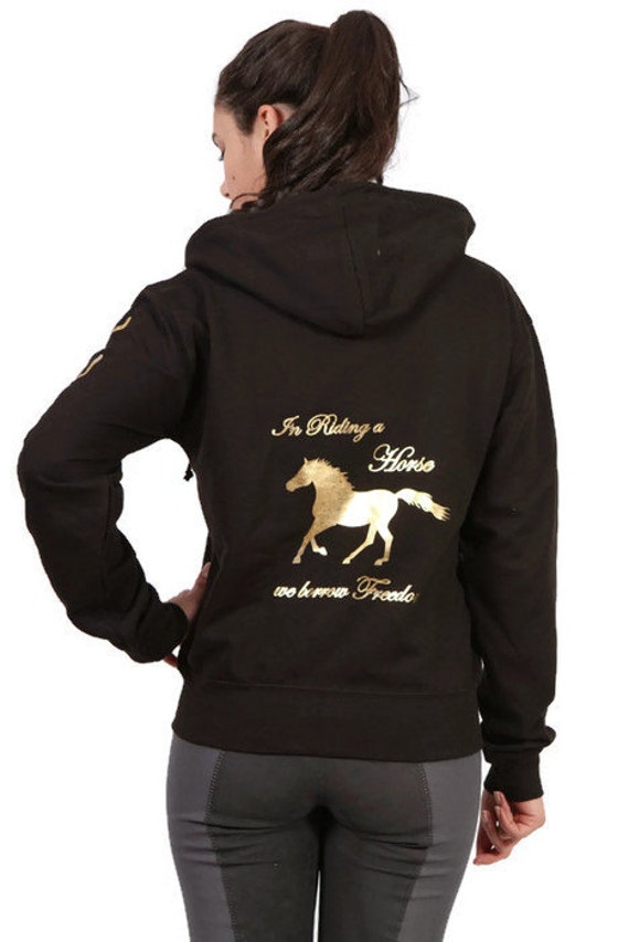 Horse Zip Hoodie/Sweatshirt In Riding a Horse we borrow