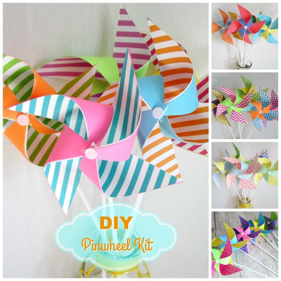 Paper Pinwheels DIY Kit Pinwheel Paper by ReadySetCraftKits