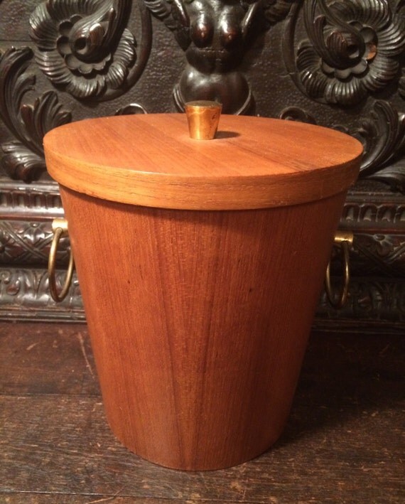 Mcm Teak Ice Bucket By Amthor Imports Made In Japan With