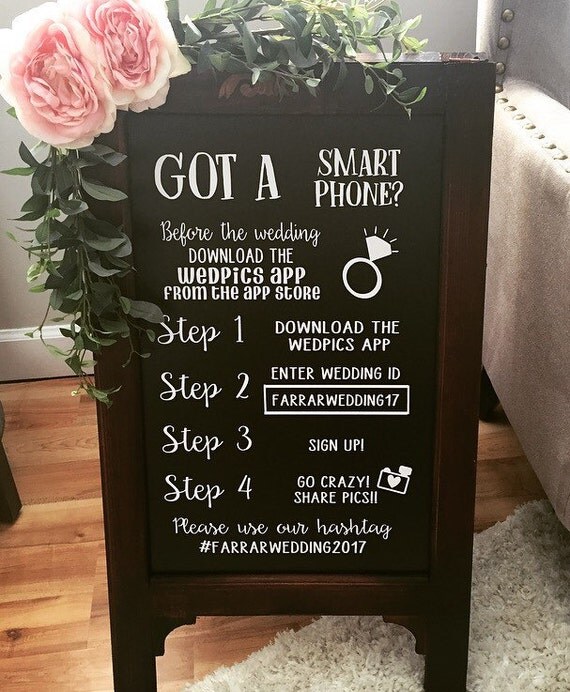 Chalkboard Easel Hashtag Sign // Wedding Chalkboard