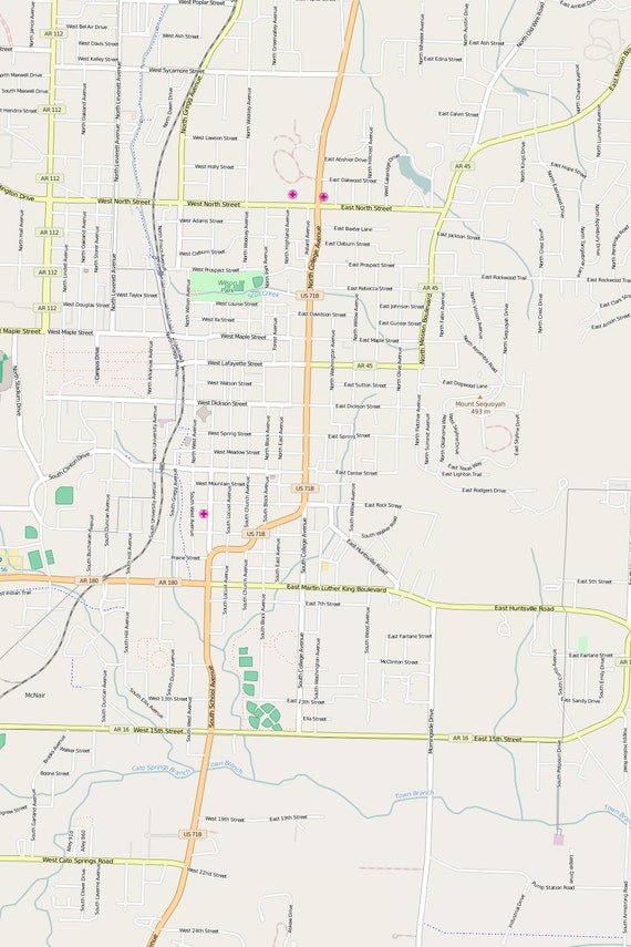 Editable City Map of Fayetteville AR