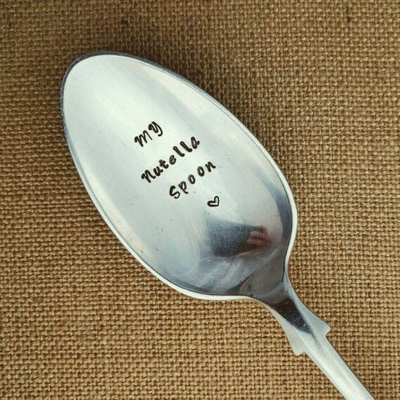 My Nutella Spoon / Personalised Engraved Spoon / Hand Stamped
