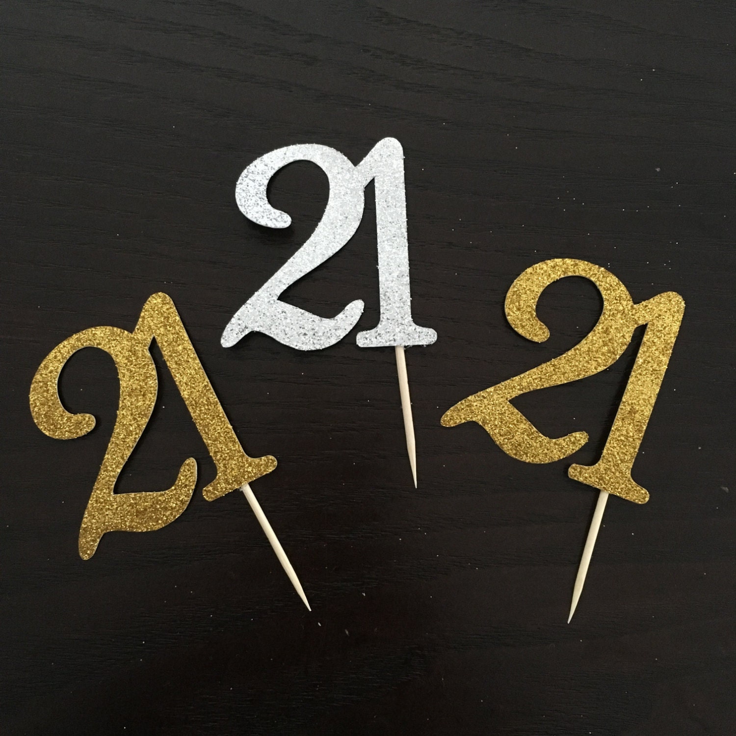 21 cutout cupcake topper ... 21st birthday party .. cupcake