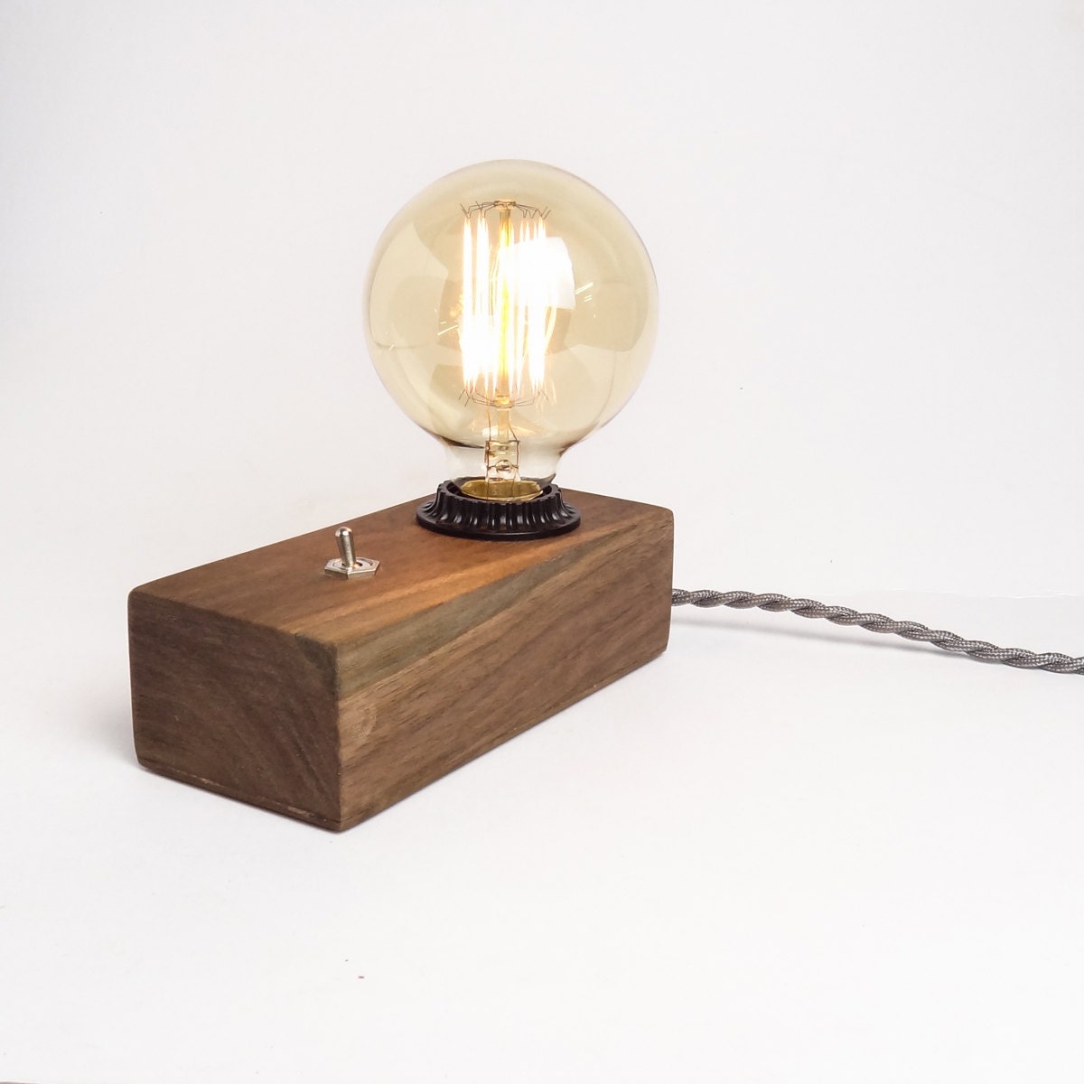 Walnut Desktop Edison Lamp Edison bulb included. Desk Table
