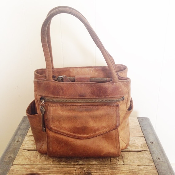 Vintage fossil handbag. Small fossil bag. Boho handbag/