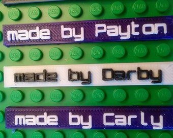 Personalized 3D Printed Lego Name Plate