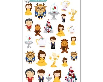 Beauty and the Beast Stickers - Disney Planner Stickers