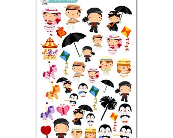 Mary Poppins Stickers - Disney Planner Stickers