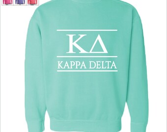 Kappa Delta // KD // Sorority Comfort Color Greek Letters Sweatshirt // Choose Your Color