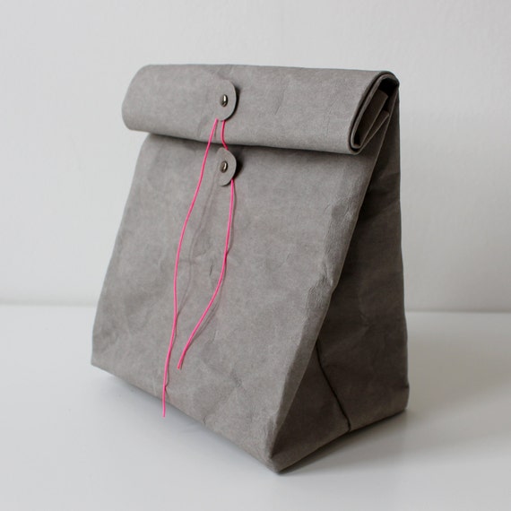Lunch bag made from washable paper simple and by WarmGreyCompany