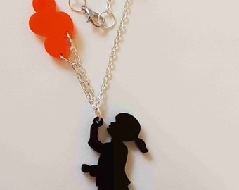 Girl with Balloons Necklace - Acrylic