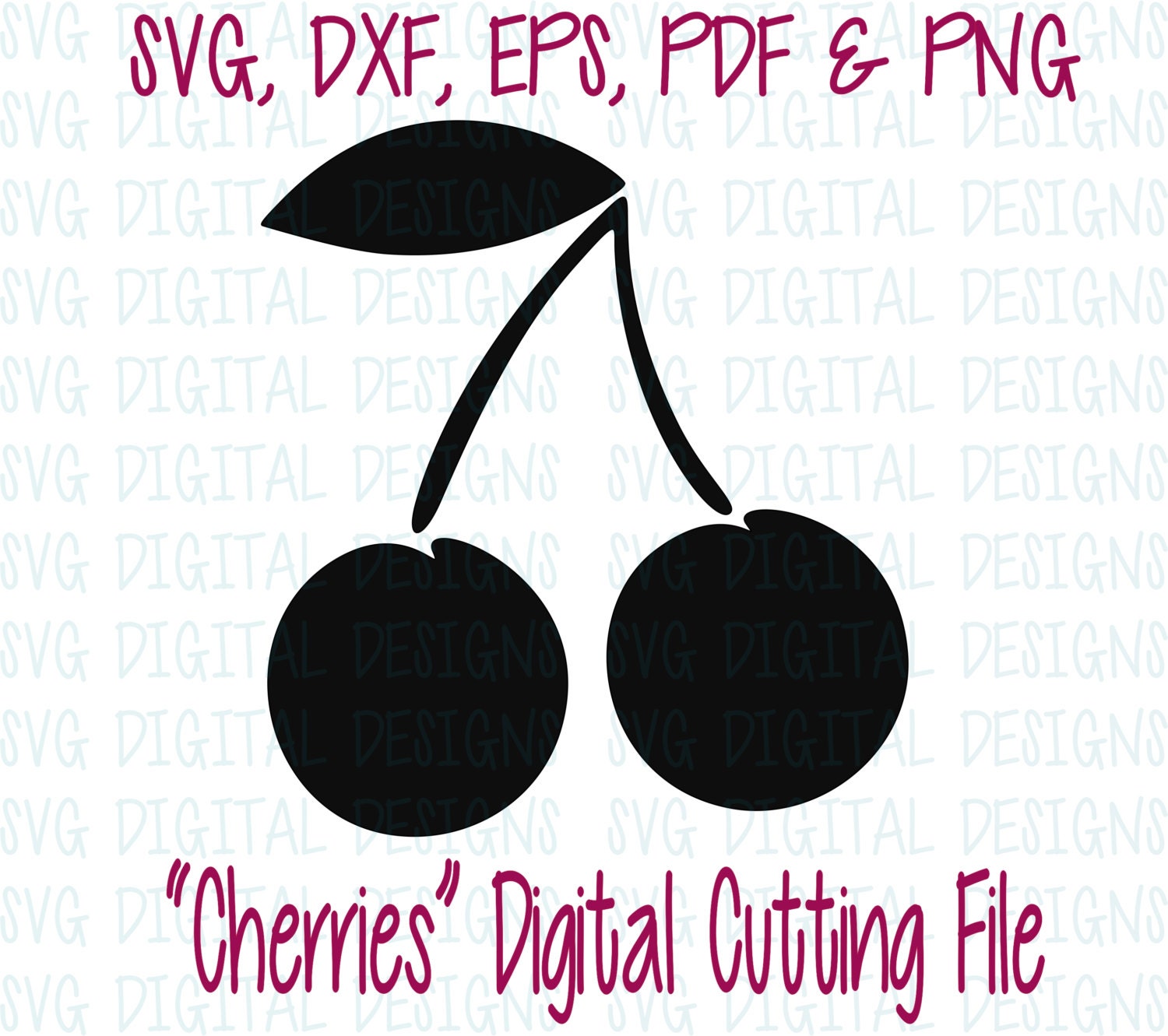 Download Cherry SVG Clipart Fruit Digital Cut File Great for