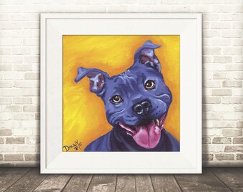 Pitbull Wall Art pitbull painting | etsy Pitbull Wall Art pitbull painting | etsy