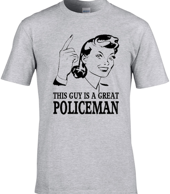Policeman Mens T-Shirt Gift Idea Unique Design Job T-Shirt Funny Great Gift T-Shirt