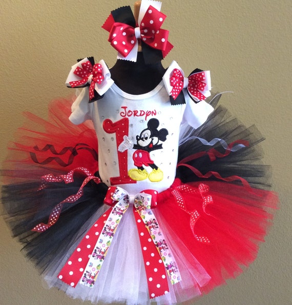 3 pc mickey mouse birthday number tutu set top tutu and bow 3 pc mickey mouse birthday number tutu set top tutu and bow