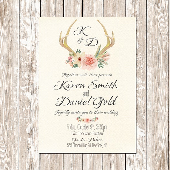 Antler Wedding Invitations 8