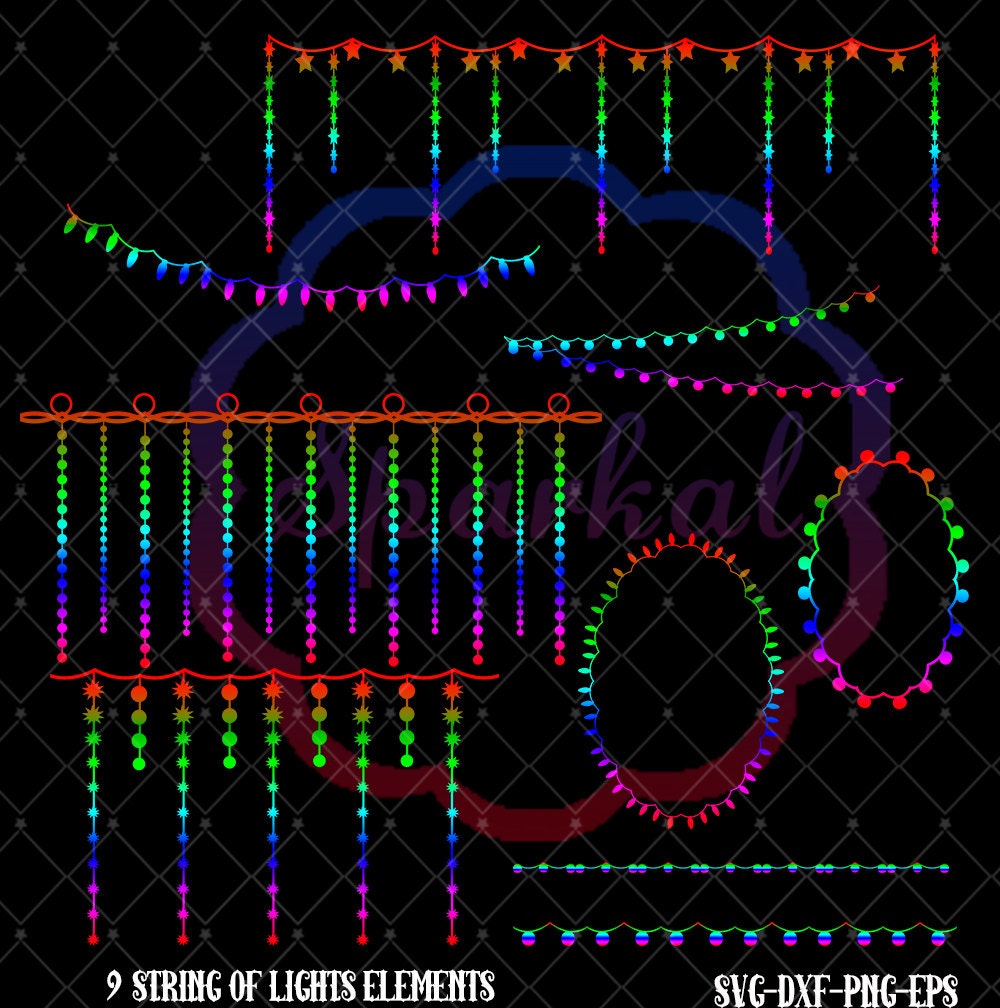 Download Christmas String of Lights SVG Cutting File Use on Blocks