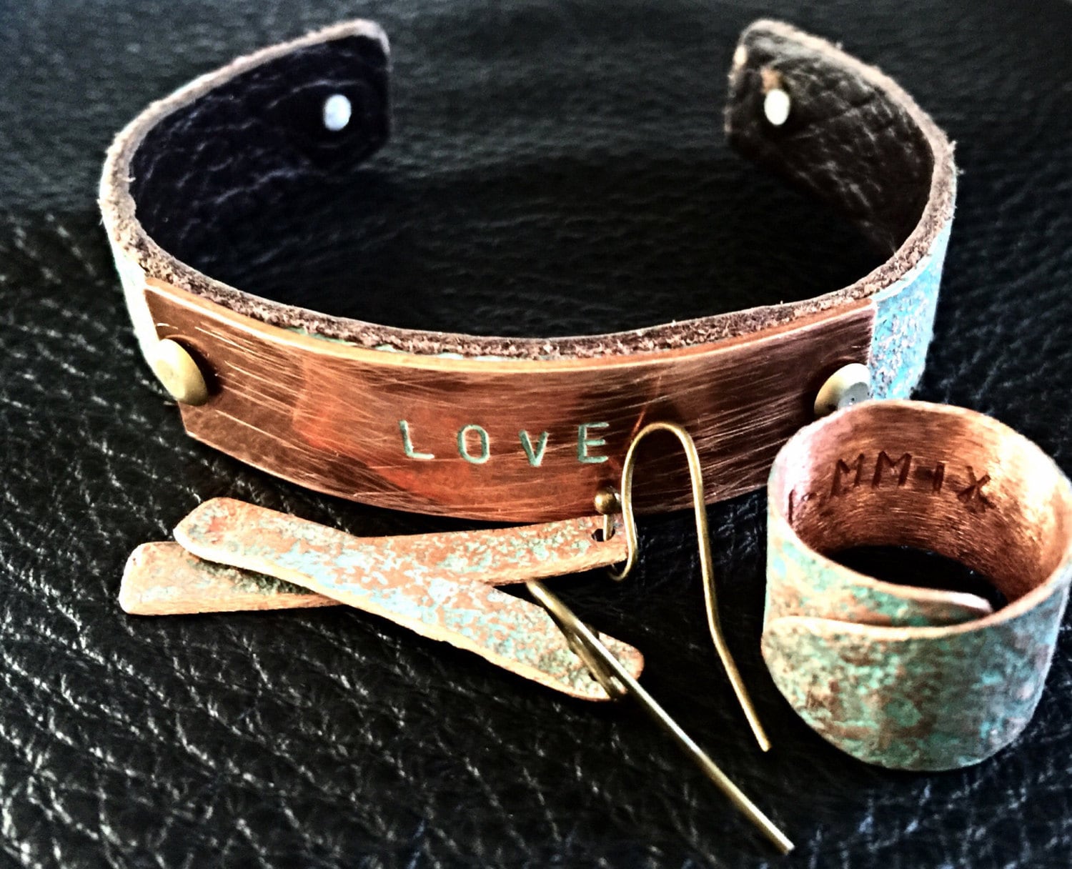 Personalized Copper Anniversary Gift Set Copper Jewelry