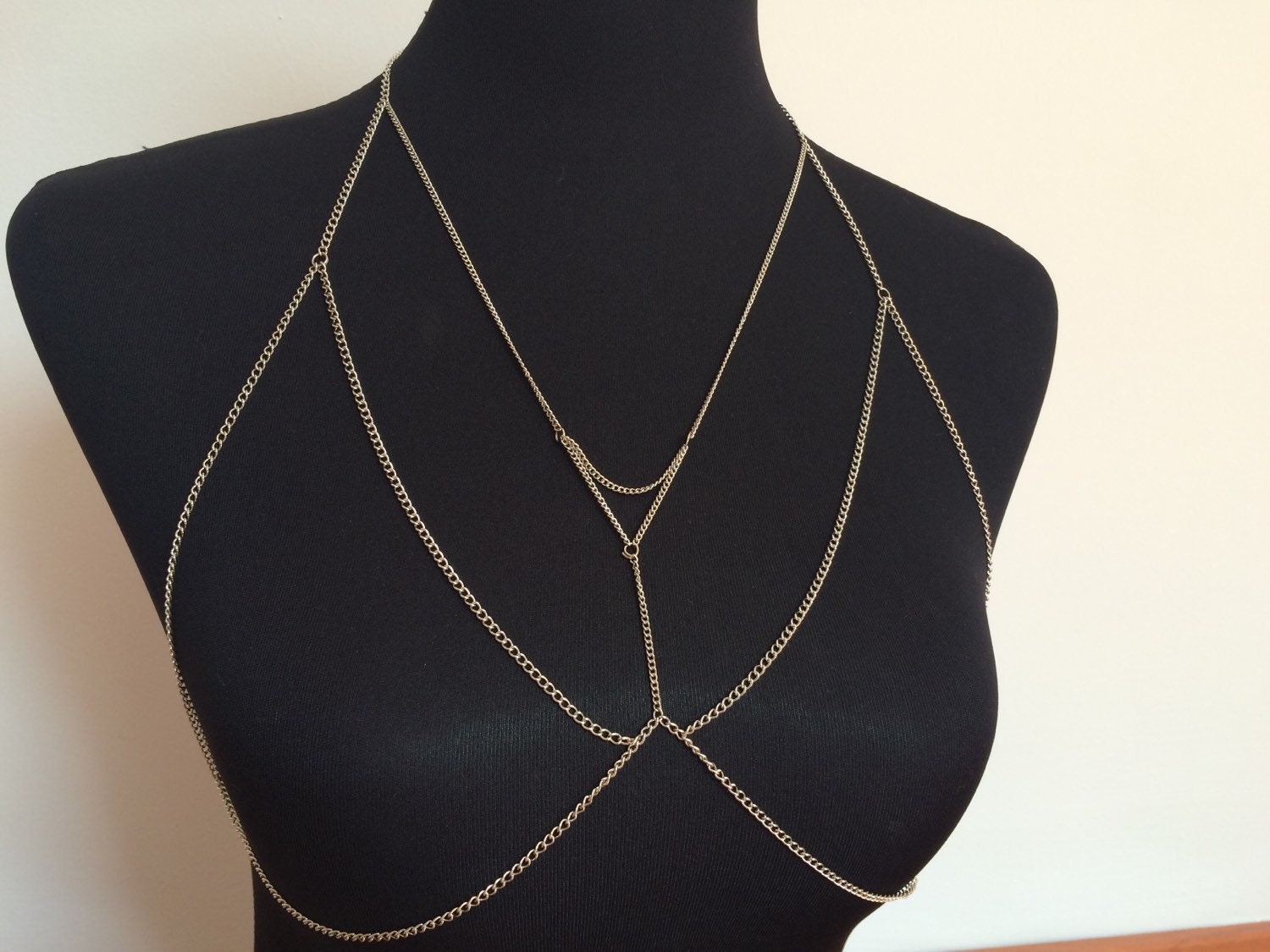 Bra CHainbralette chain harness bra Silver BraChain