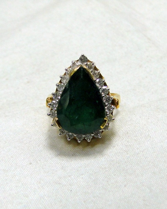 Neb_Chic_Fashions - gold emerald Diamond ring 18 K gold diamond ...