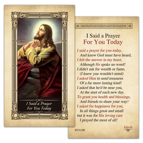 I Said a Prayer for you Today Laminated by shopcatholiccompany