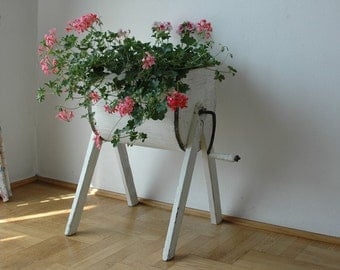 Old Antique Butter Maker/Shabby Chic Flowers Container