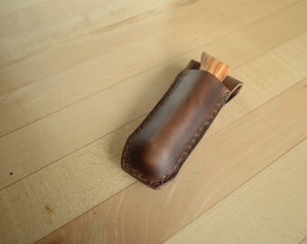 Handmade leather knife sheath for Opinel #8