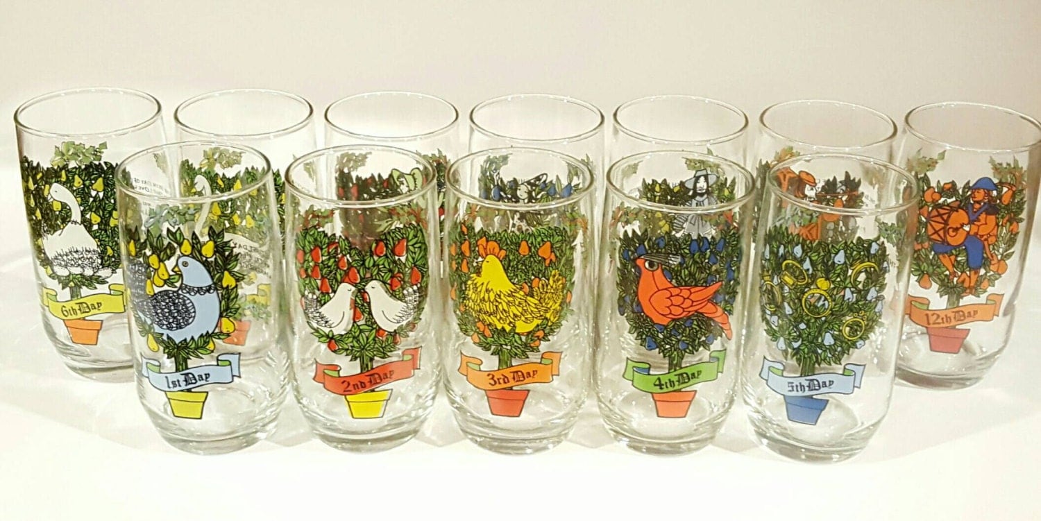 12 Days of Christmas Drinking Glass Set