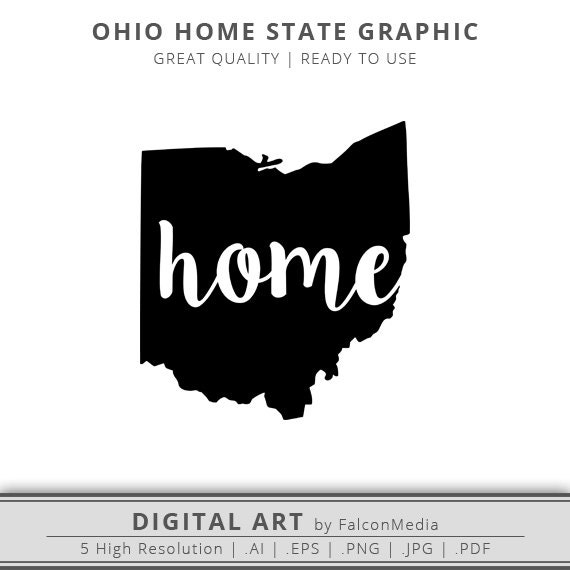 Download Ohio Home State Graphic Ohio Silhouette Digital Download