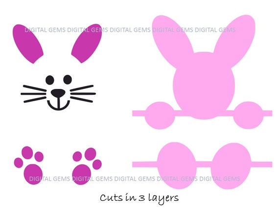 Split Bunny Rabbit SVG / DXF Cutting File for Cricut ...