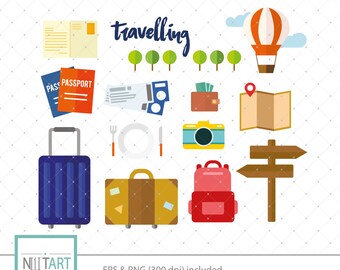 Travel clip art | Etsy