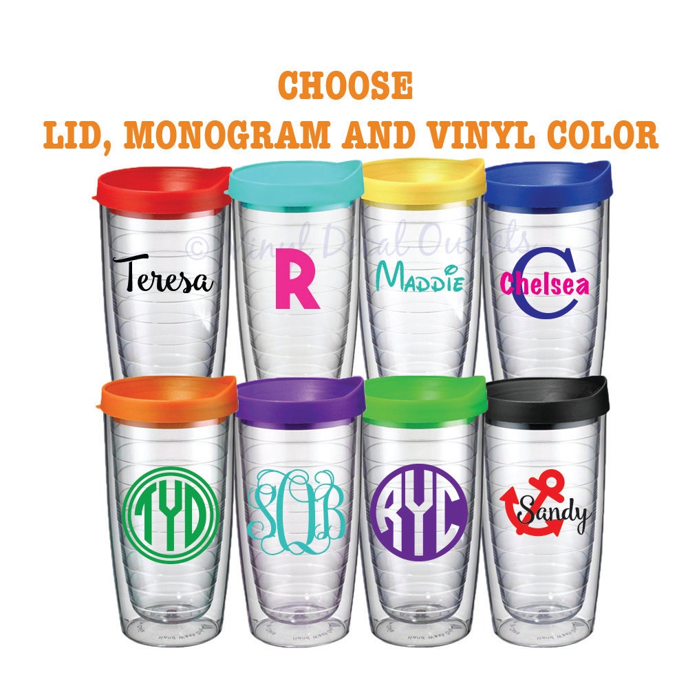 Personalized Tervis Tumbler Style Monogram by VinylDecalOutlets