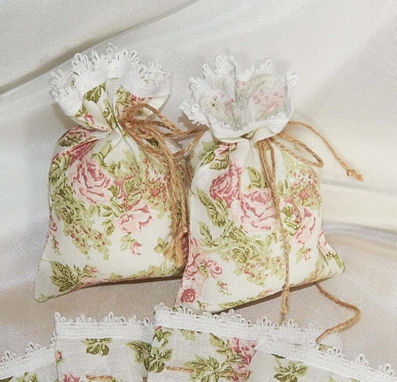 Fabric Gift Bags Set of 8 Decorative Favor Bags Natural