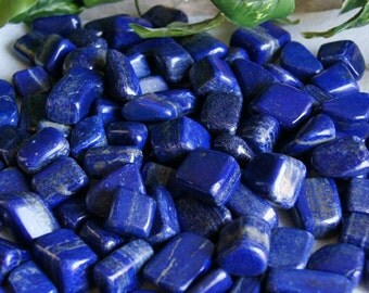 1/2lb Bulk Natural Tumbled Lapis Lazuli Stones from Afghanistan - Large 1\" Polished Crystals for Reiki Crystal Healing *Wholesale Lot*