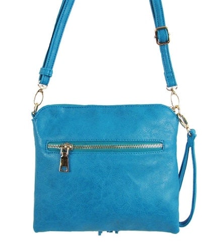 Blue and Gold with Tassel Crossbody Bag