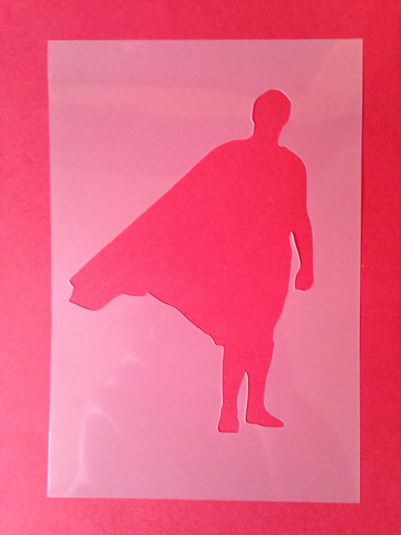 Superman stencil superhero silhouette bedroom airbrush