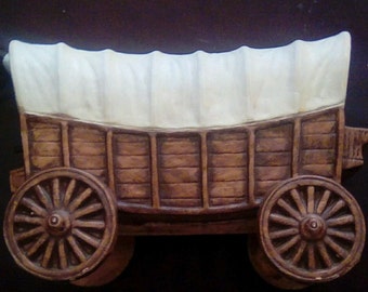 Maddux Pottery of California Covered Wagon TV Lamp 1960