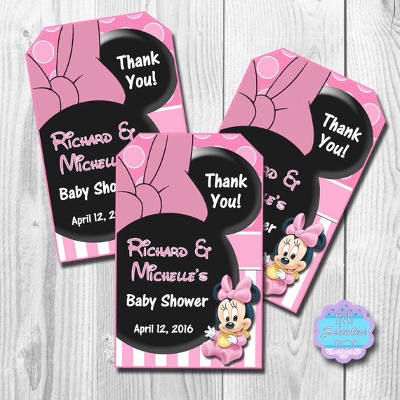 baby minnie mouse thank you tags favor tags minnie mouse