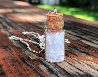 ANGELIC GUIDANCE // Celestine Healing Crystal Vial Necklace