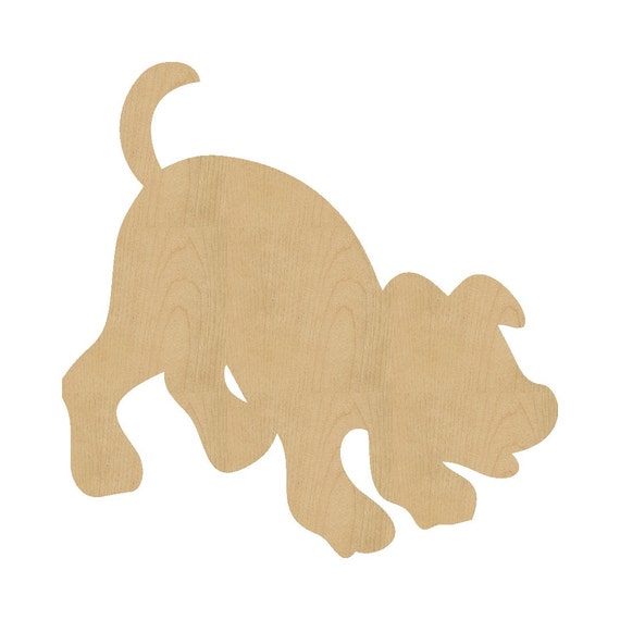 Puppy Dog Shape Laser Cut Unfinished Wood Shapes Craft