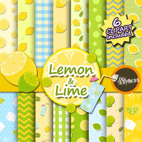 Download SALE Lemon Digital Paper Clipart : Lemonade Digital