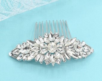 Swarovski Bridal Hair Comb Crystal Wedding Hair Comb Silver Wedding Headpieces
