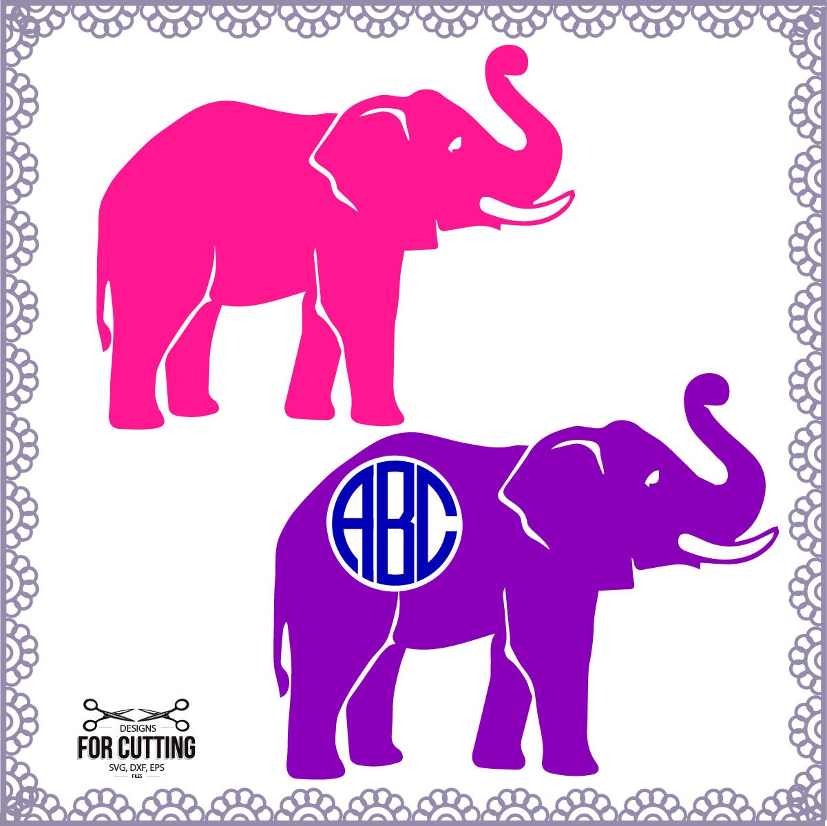 Download Elephant silhouette Elephant monogram designs cut Files SVG