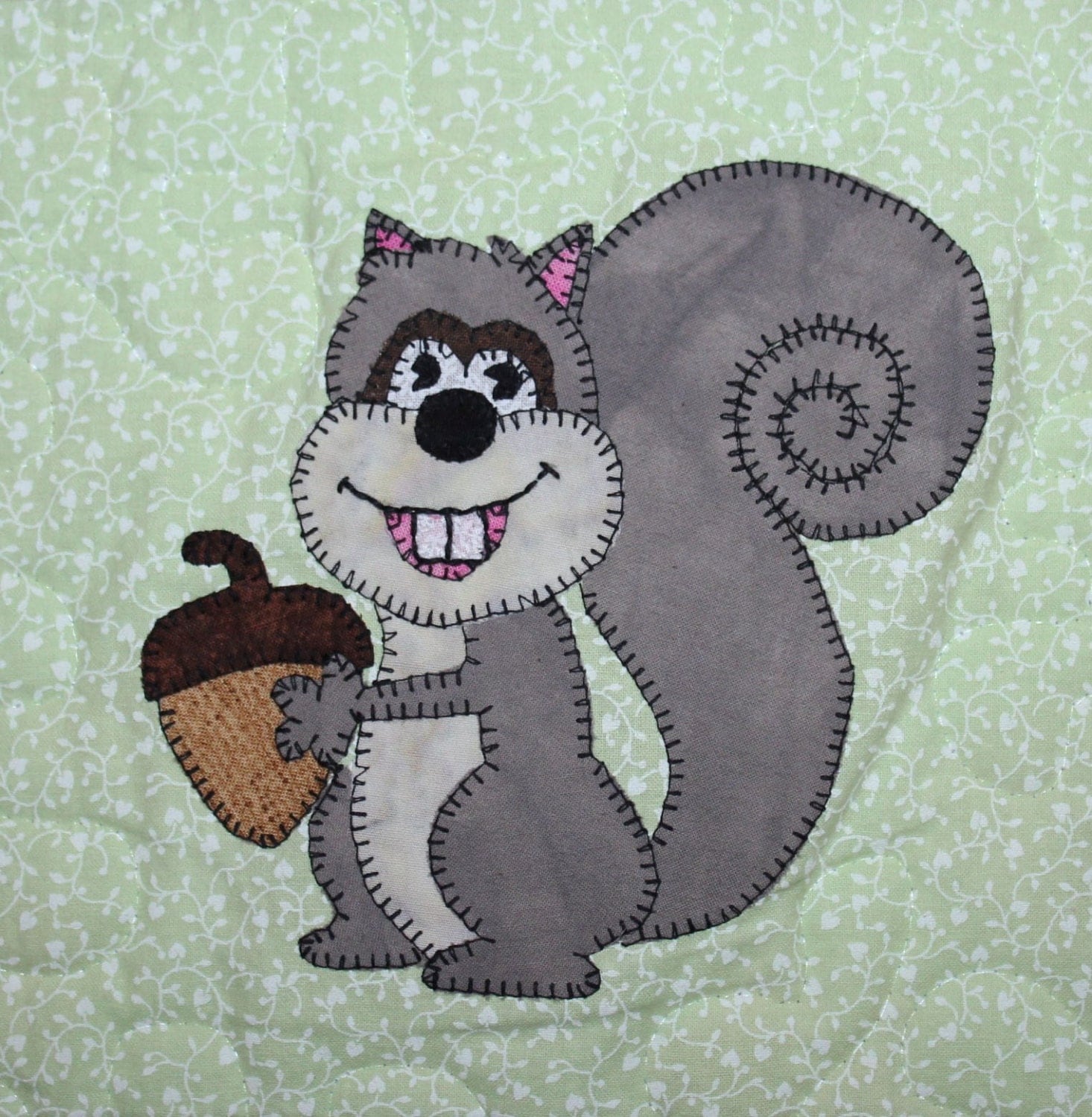 squirrel pdf applique quilt block pattern whimsical