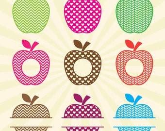 Apple Monogram SVG, Apple SVG Monogram Frame Cut Files - Vector svg dxf eps png - Silhouette Cameo, Cricut, Cutting Machines & Transfer