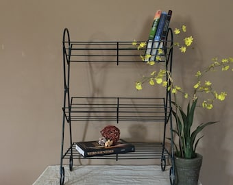 Metal Book Storage / Record Player Stand / Vintage Metal Plant Stand / Three Tier Metal Shelf / Vintage Plant Stand / Indoor Plant Stand
