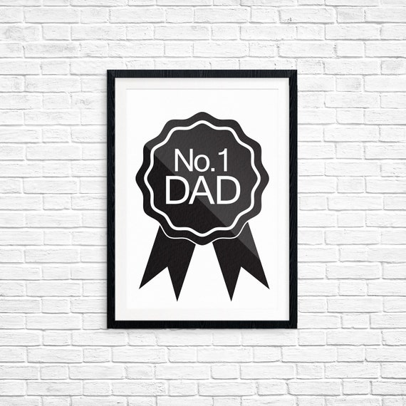 number 1 dad fathers day gift calligraphy print by posterprinz