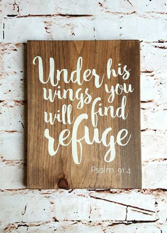 Scripture sign Under his wings Wood signs by CountryPallets